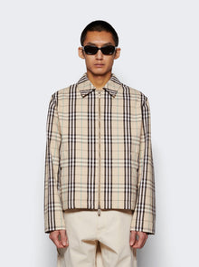 Men | BURBERRY | Check Cotton Harrington Jacket | Husk