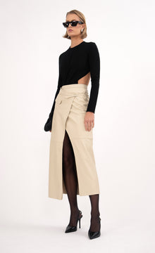 Celeste Leather Skirt | Crema