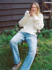 Cropped Cable Tnk | Cream