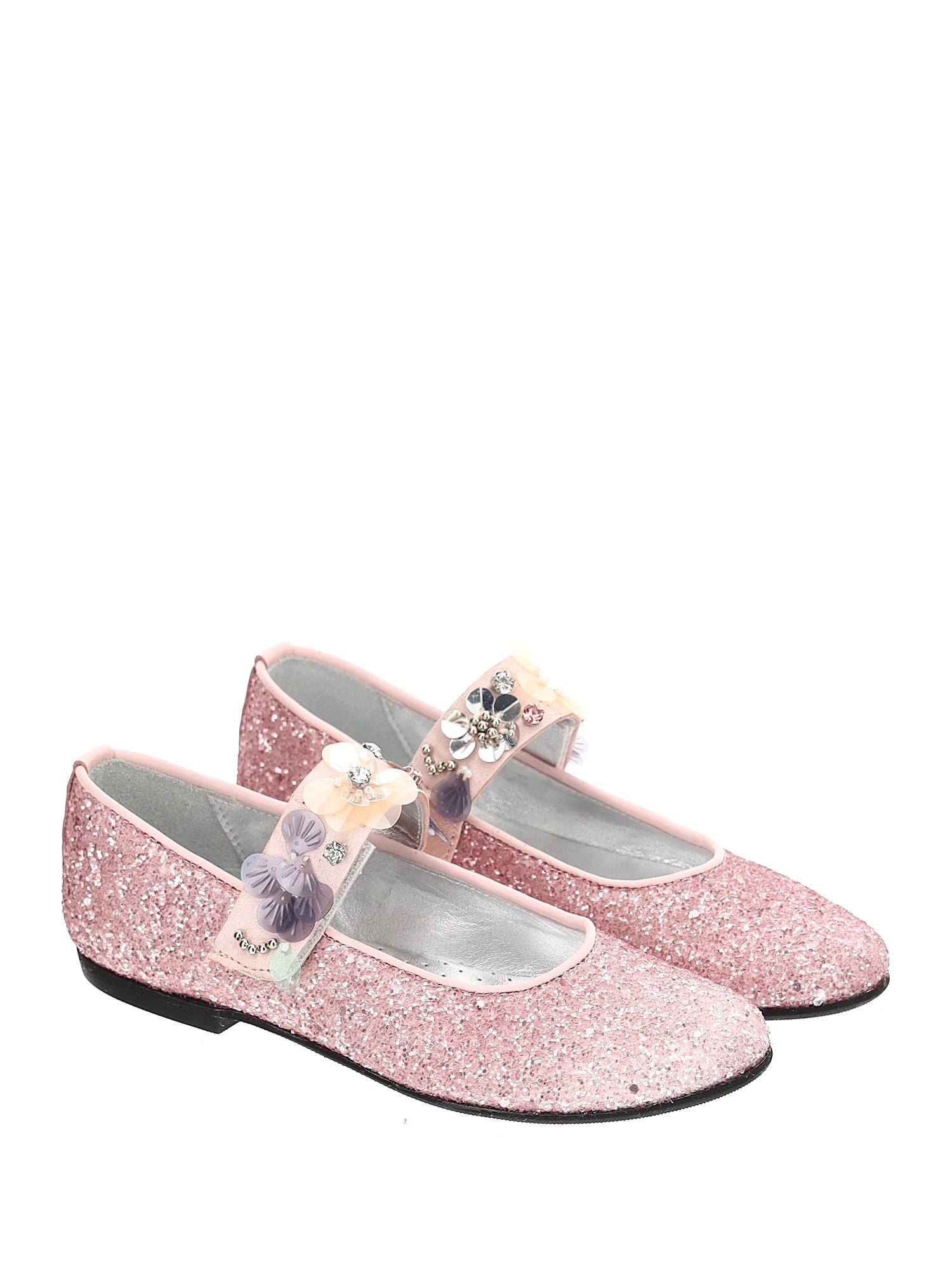 Girls | Glitter Ballet Flats | Light Pink Glitter