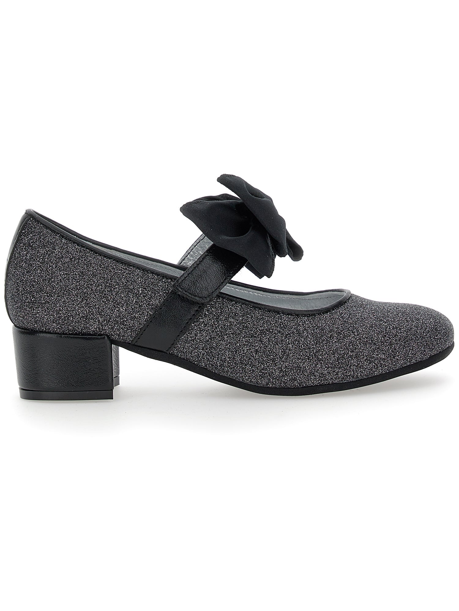 Girls | Micro Glitter Ballet Flats | Black Glitter