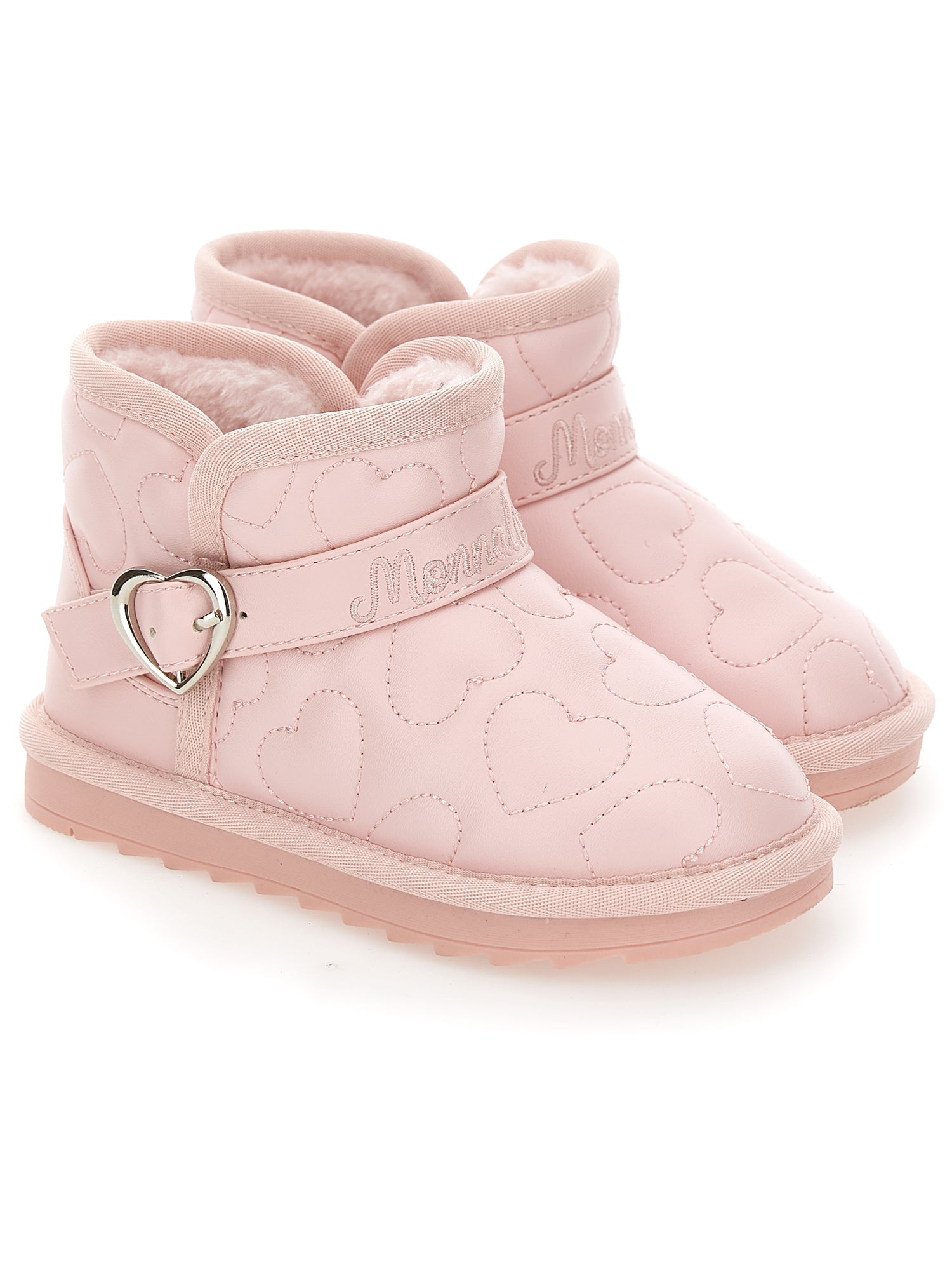 Girls | Heart Quilted Ankle Boots | Antique Pink