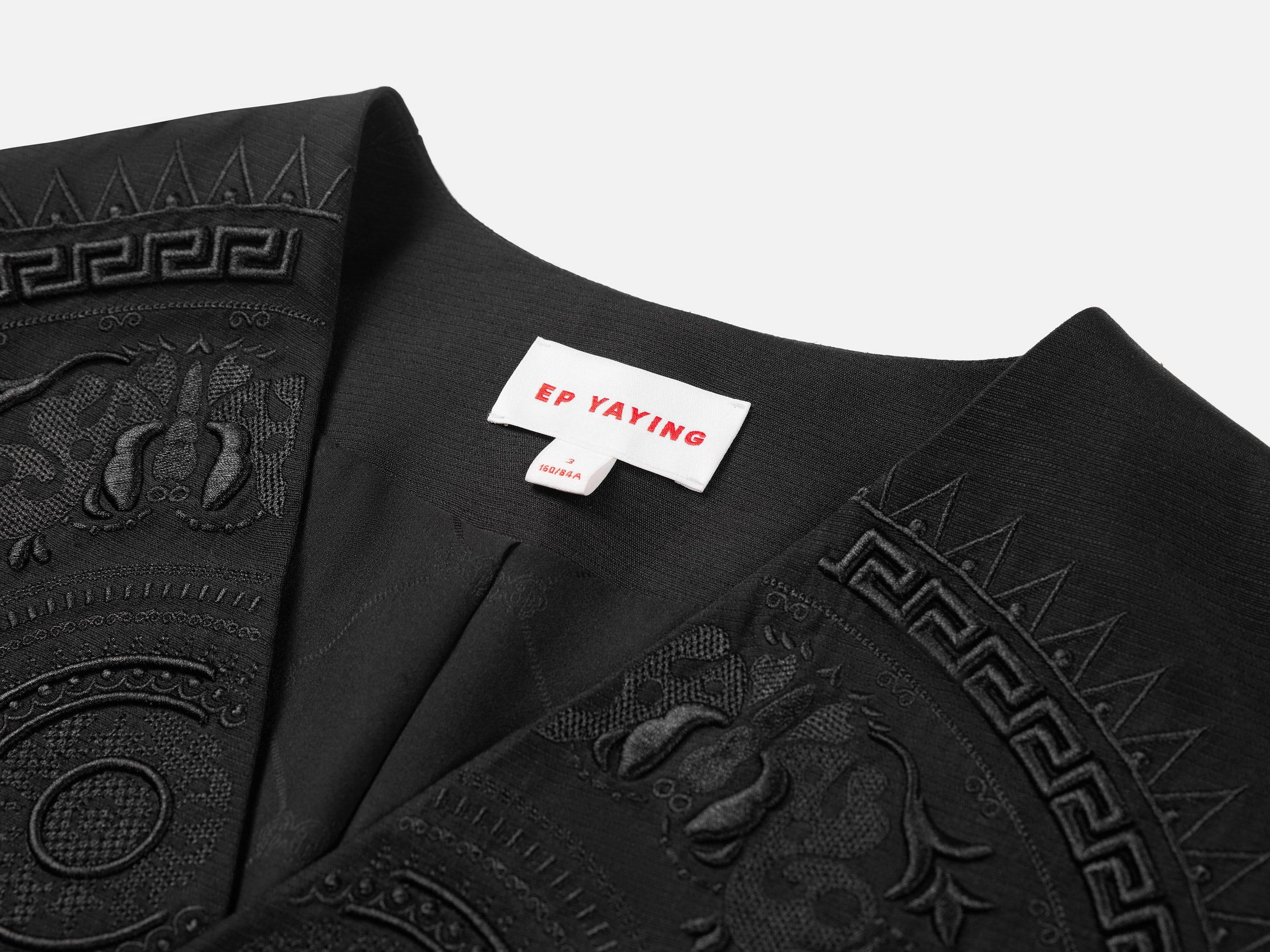 Intricate Tonal Embroidery Jacket | Black
