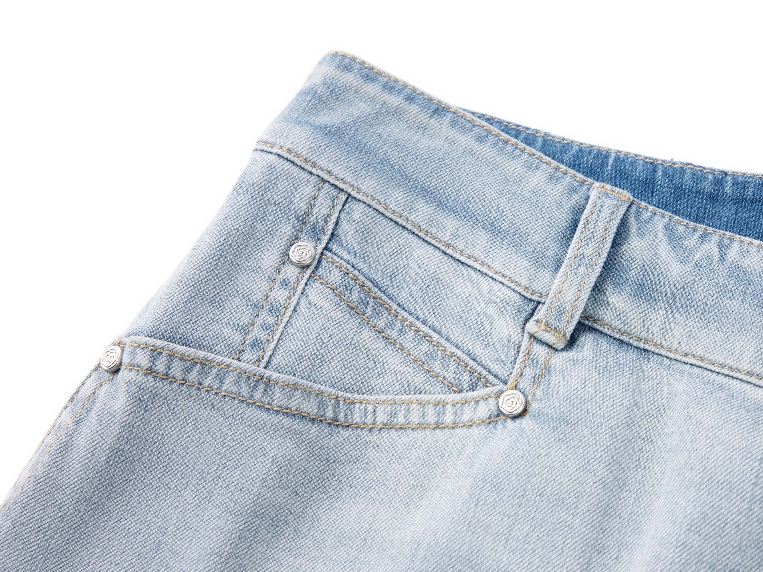 Light Wash Wide-Leg Jeans | Blue