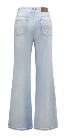 Light Wash Wide-Leg Jeans | Blue