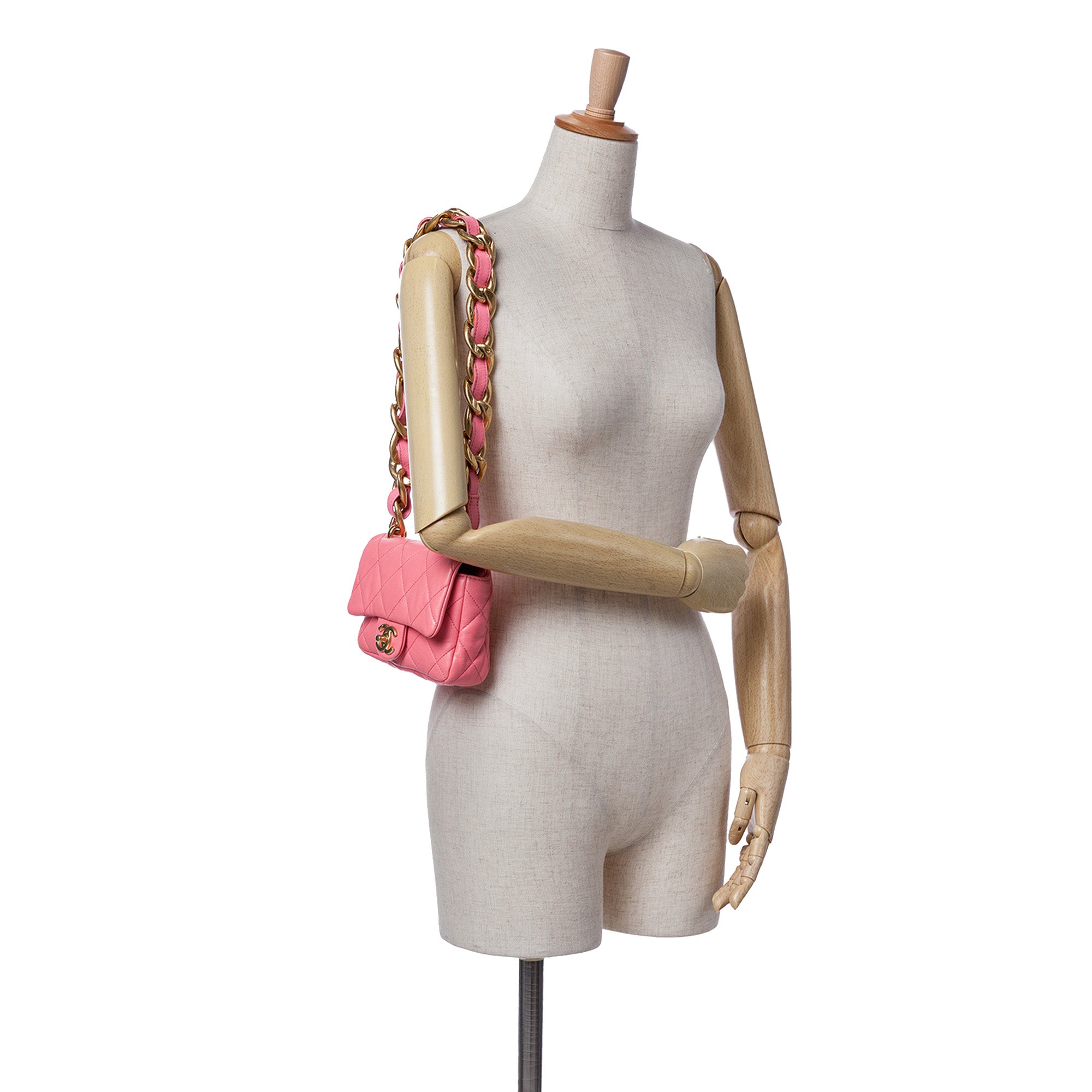 Chanel | Pre-Owned Mini Quilted Lambskin Funky Town Flap - I | Pink