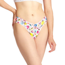 Signature Lace Low Rise Thong | White x Multi (V2)
