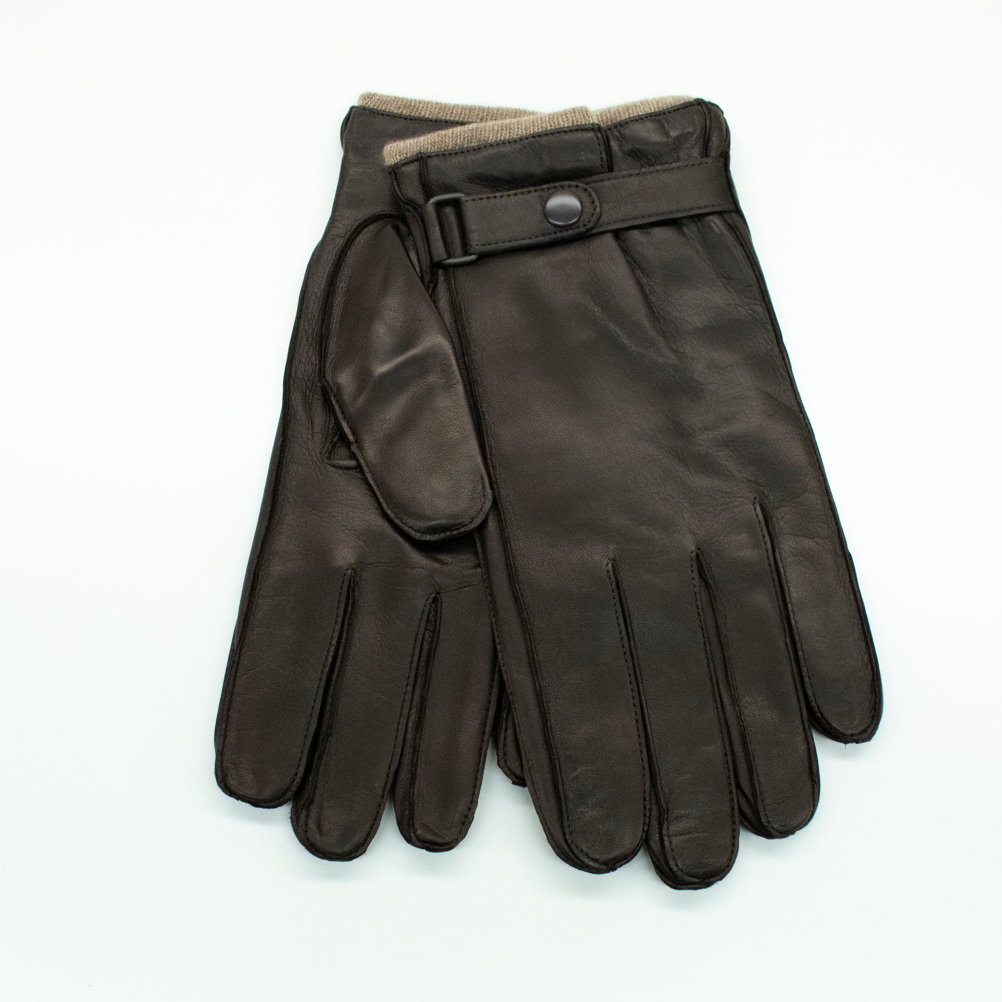 Men's Leather Gloves With Belt | Teak