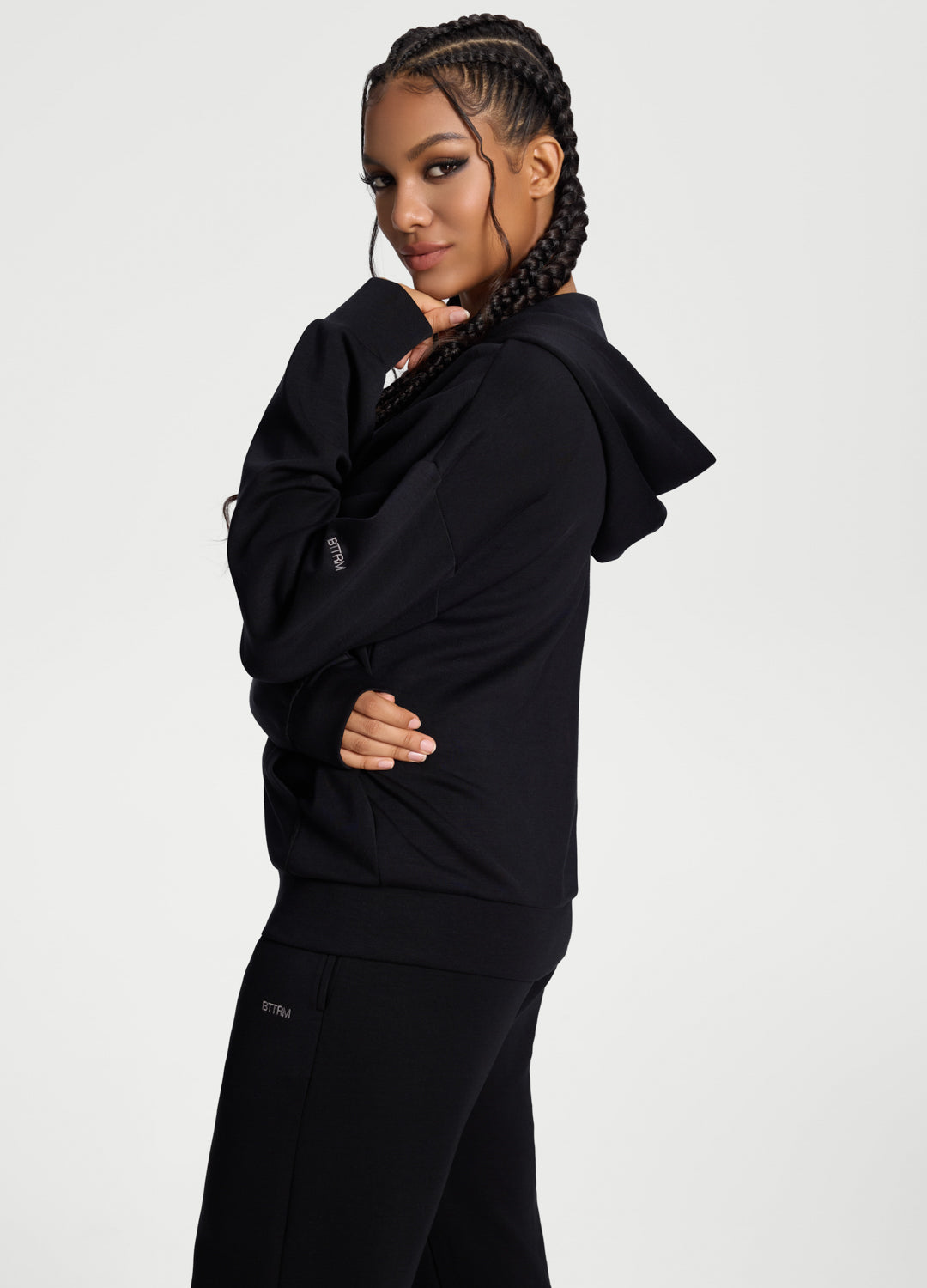 Oversized Zip-Up Hoodie | Black
