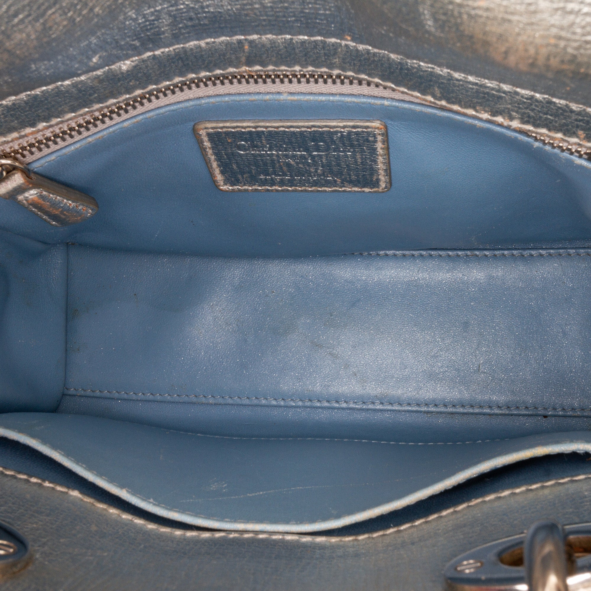 Dior | Pre-Owned Small Metallic Grained Calfskin Cannage My ABCLady - I | Silver