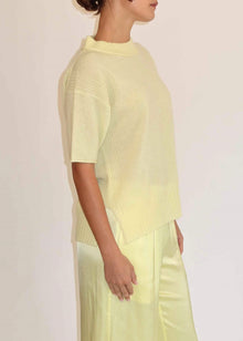 Womens | Cari Cashmere Tee | Custard
