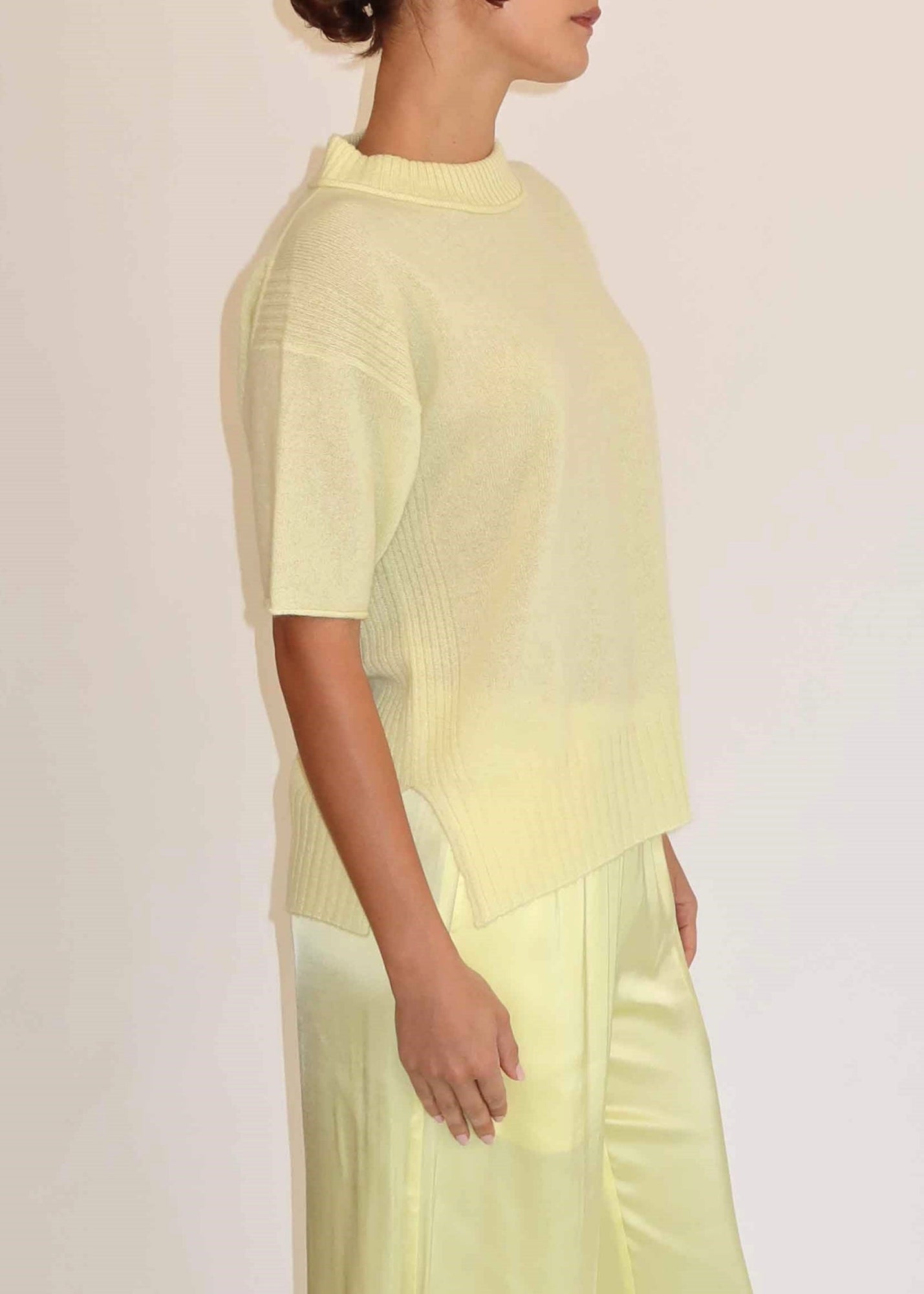 Womens | Cari Cashmere Tee | Custard