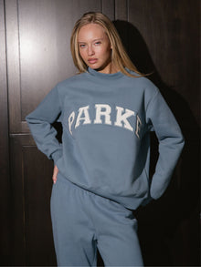 Varsity Mockneck | Glacier/White