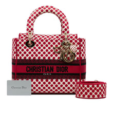 Dior | Pre-Owned Medium Embroidered Canvas DiorAmour Dots Lady D Lite | Red