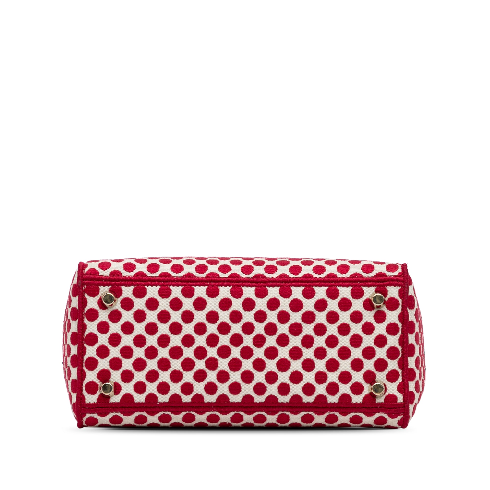 Dior | Pre-Owned Medium Embroidered Canvas DiorAmour Dots Lady D Lite | Red