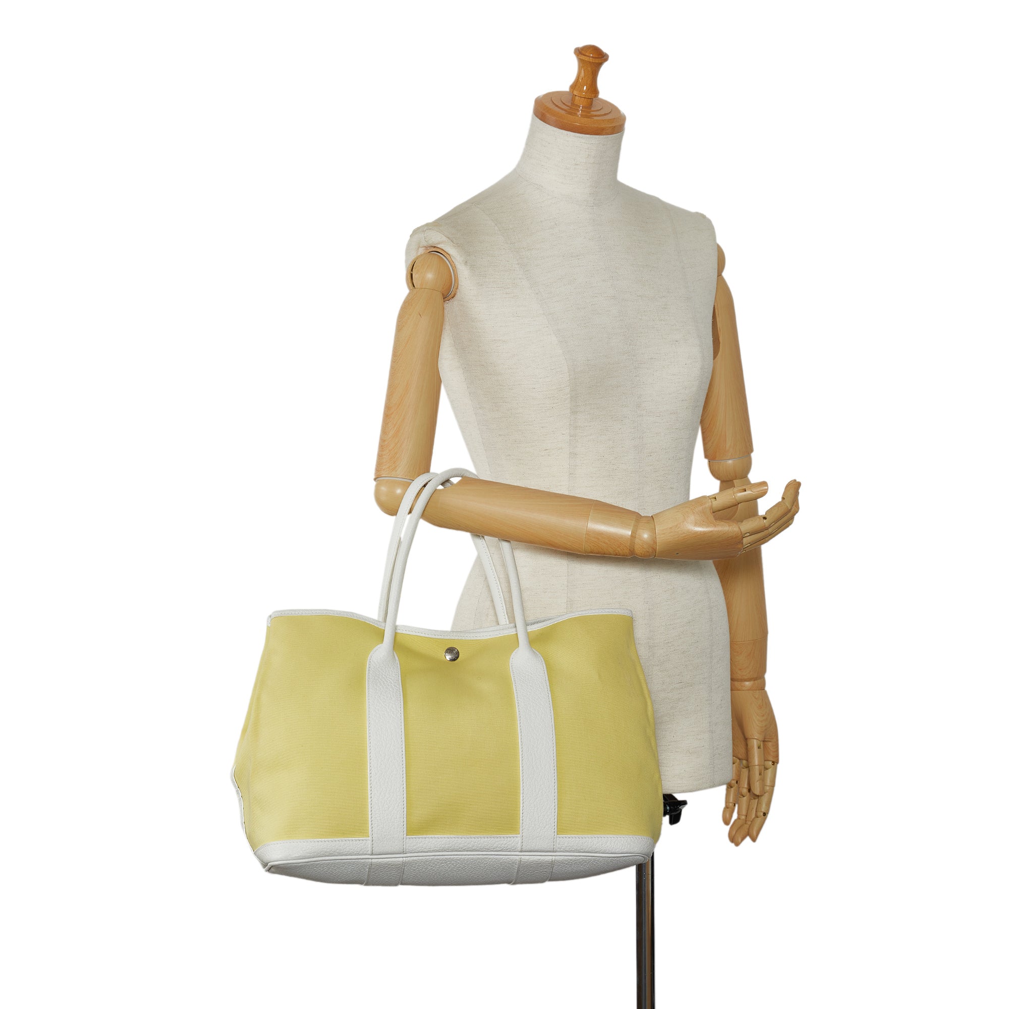 Hermes | Pre-Owned Toile and Negonda Garden Party 36 | Yellow/Light Yellow