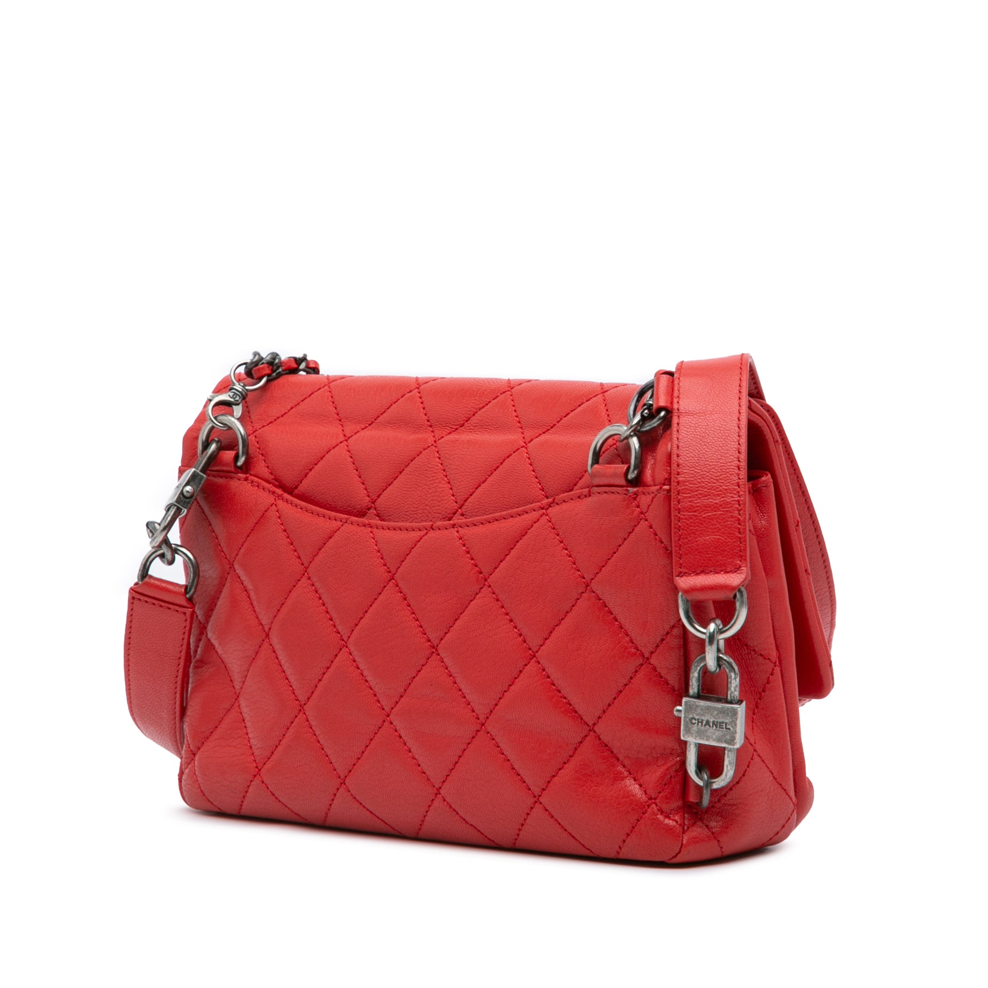 Chanel | Pre-Owned Small Quilted Goatskin Double Carry Waist Chain Flap - II | Red