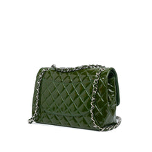Chanel | Pre-Owned Jumbo Classic Patent Double Flap | Green/Olive Green