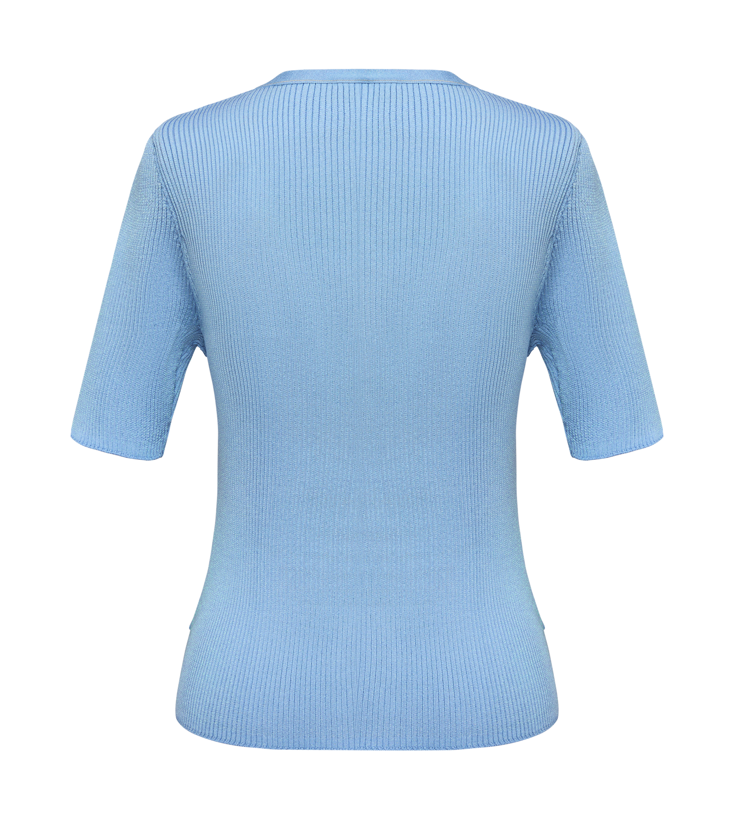 Silk and Acetate V-Neck Color-Blocked Design Dress | Blue