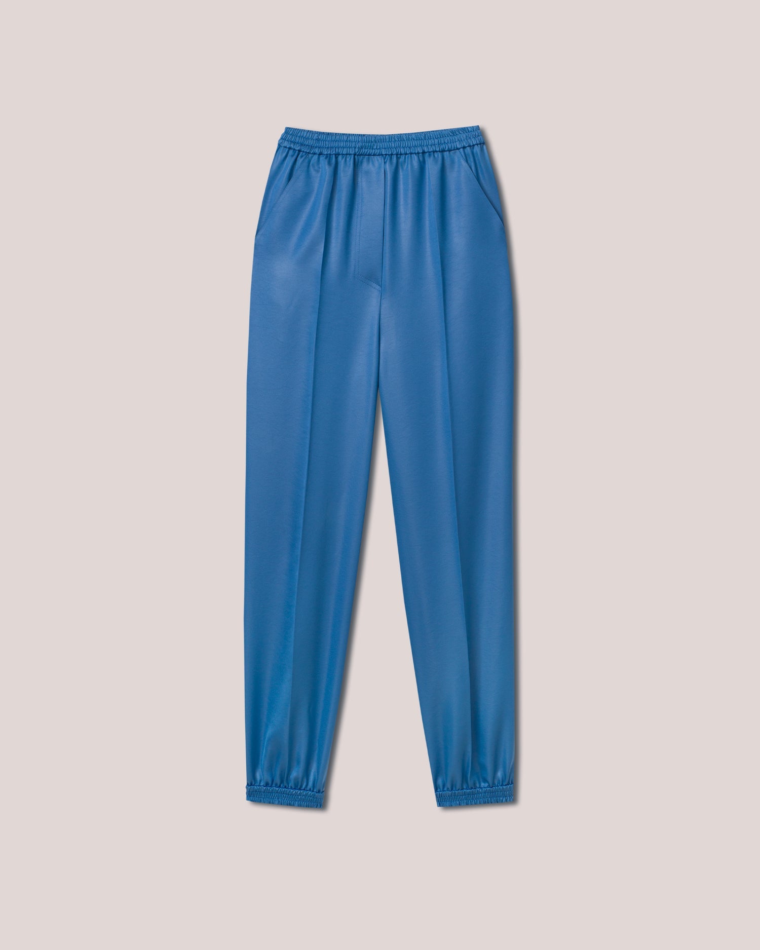 Jolien Glossy Satin Tapered Pants | Blue Ss22