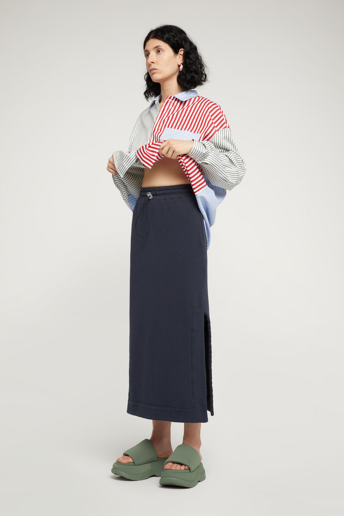 Cotton Elastic Skirt | Women | Blue