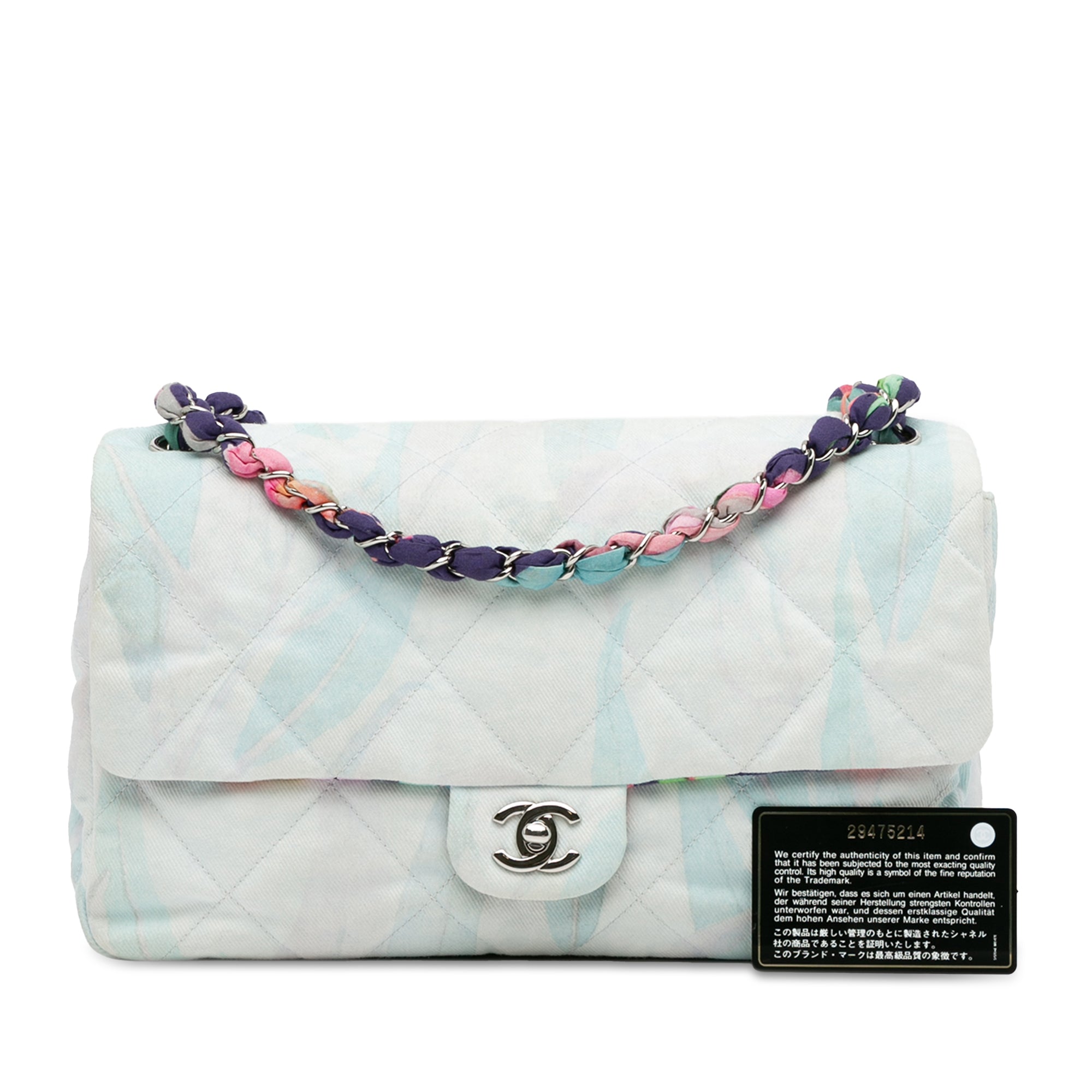 Chanel | Pre-Owned Quilted Jungle Jeans Flap | Blue/Light Blue