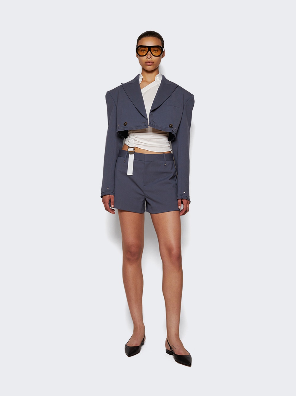 Women | Dion Lee | Oversized Crop Jacket | Asphalt