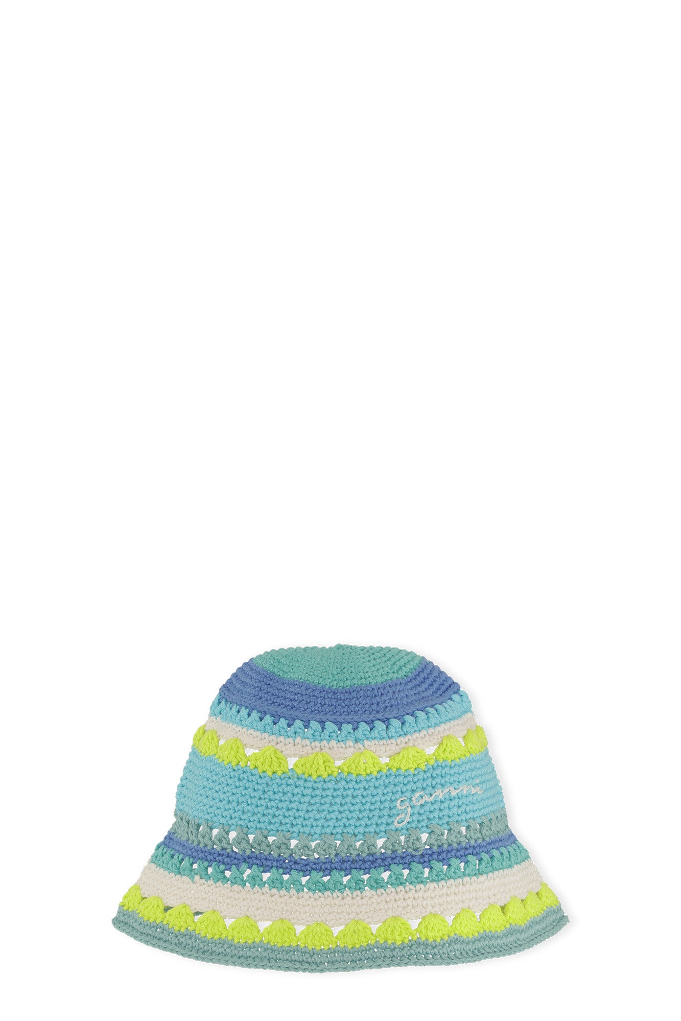 Cotton Crochet Bucket Hat | Blue Curacao