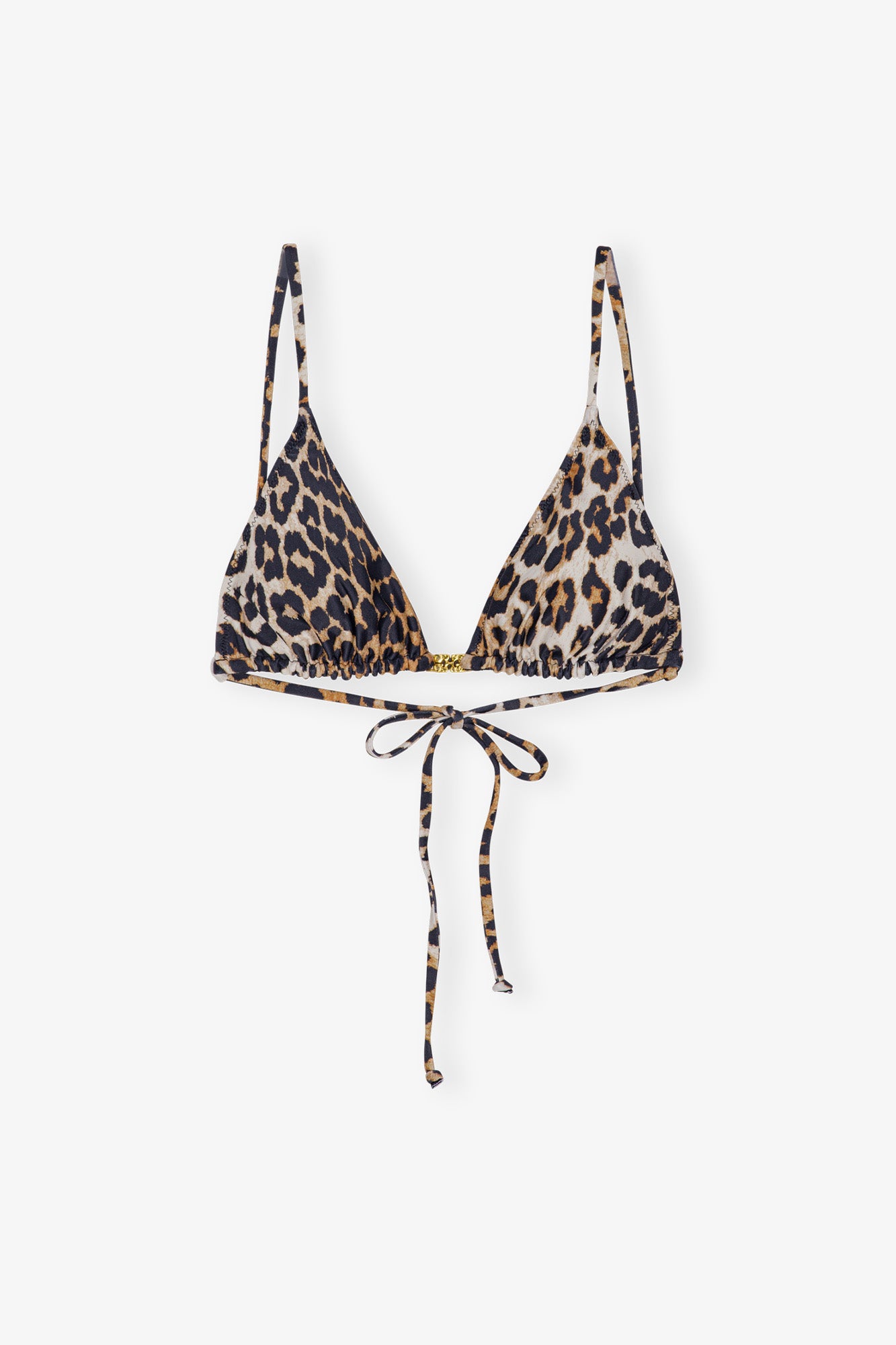 Recycled Printed String Bikini Top | Leopard