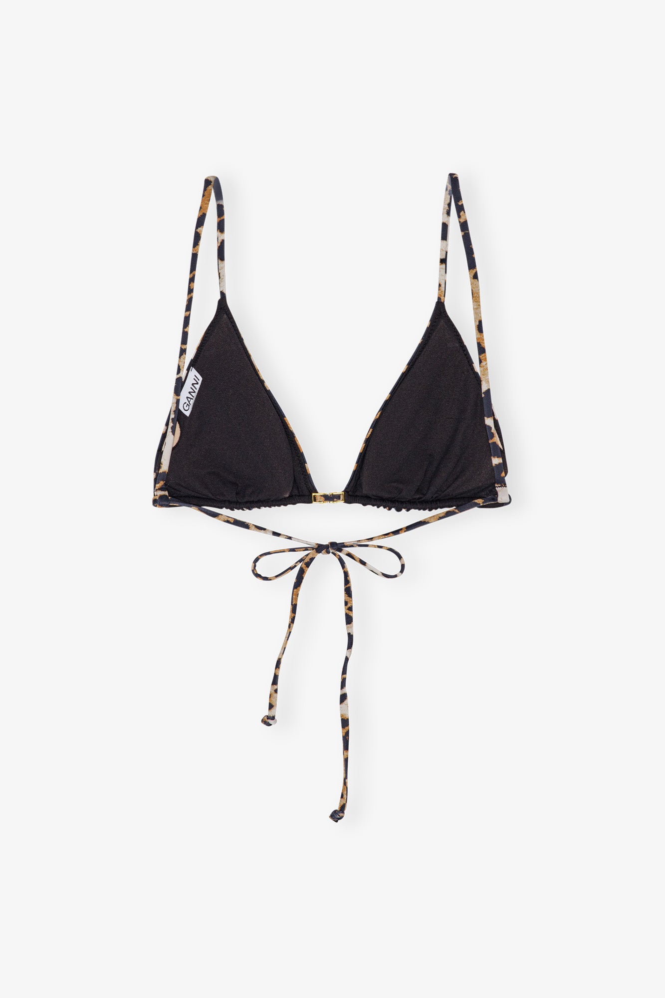 Recycled Printed String Bikini Top | Leopard