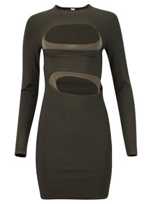 Dion Lee | Double Hosiery Mini Dress | Dark Moss