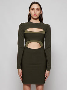 Dion Lee | Double Hosiery Mini Dress | Dark Moss