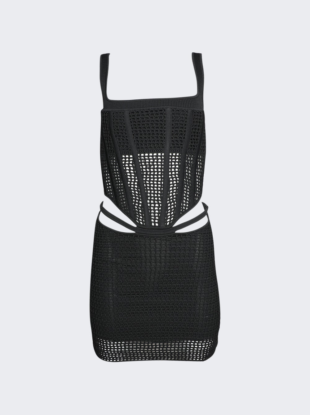 Women | Dion Lee | Crochet Suspend Corset Mini Dress | Black