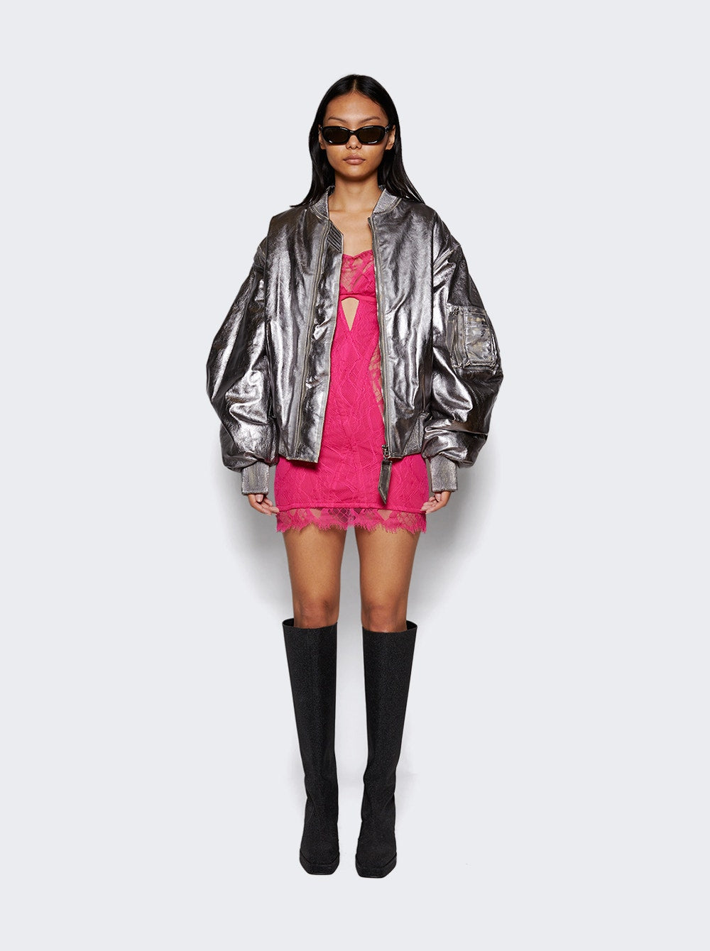 Women | Dion Lee | Oblique Lace Corset Dress | Candy Pink