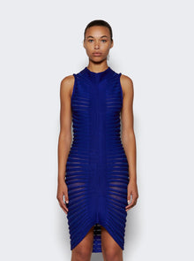 Women | ALAÏA | Sheer 3d Skeleton Dress | Blue