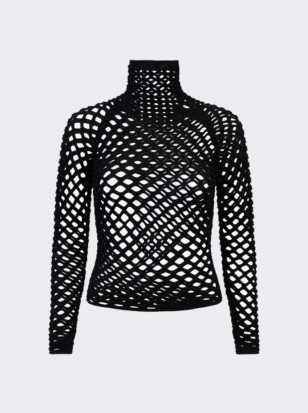 Women | ALAÏA | Cage High Neck Knitted Top | Black