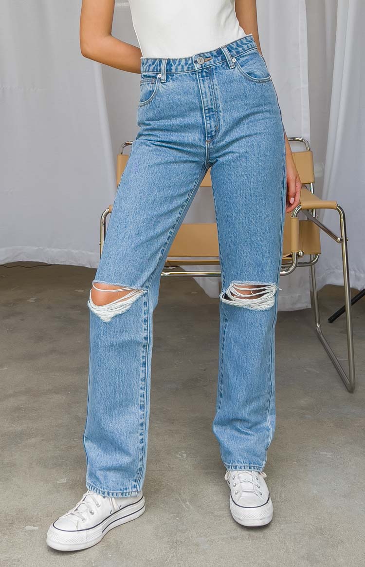 ABRAND A 94 High Straight Georgia Rip Jeans | Blue