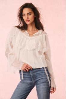 Afton Silk Lace Blouse | Ivory