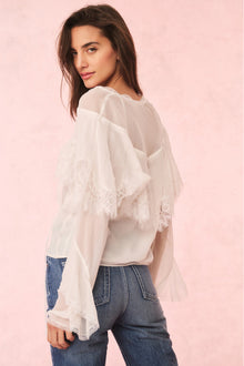 Afton Silk Lace Blouse | Ivory