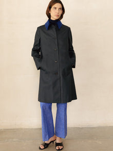 Alaine Canvas Coat | Navy