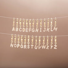 All Caps Pave Initial Huggie