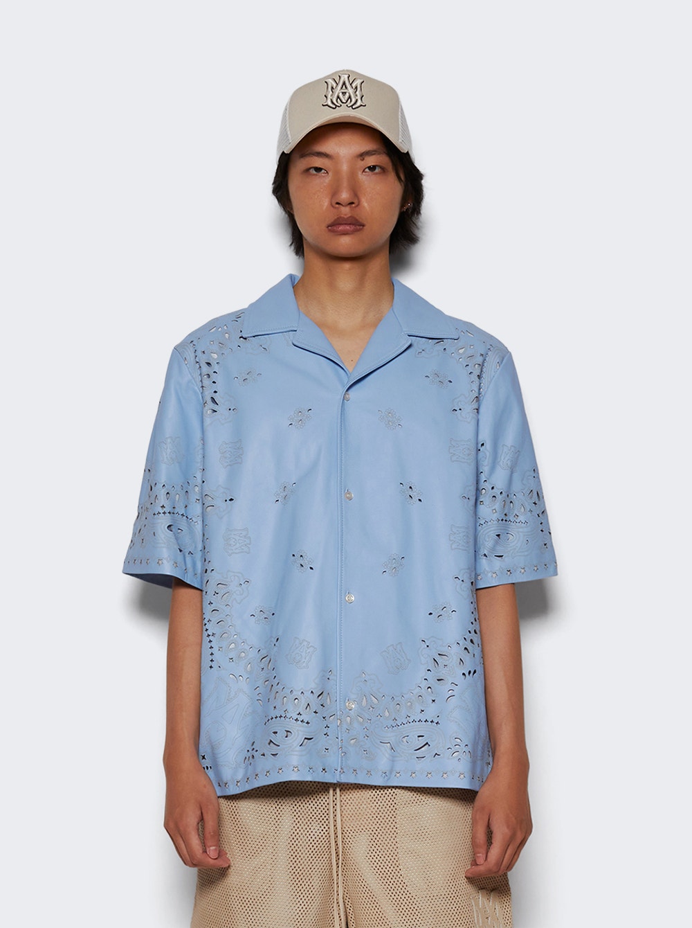 Men | Amiri | Bandana Laser Camp Shirt Cerulean | Blue