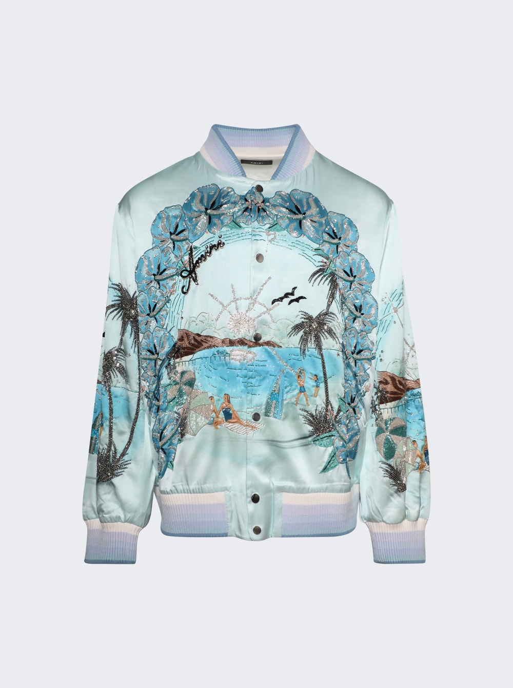 Men | Amiri | Resort Club Embellished Bomber Cerulean | Blue