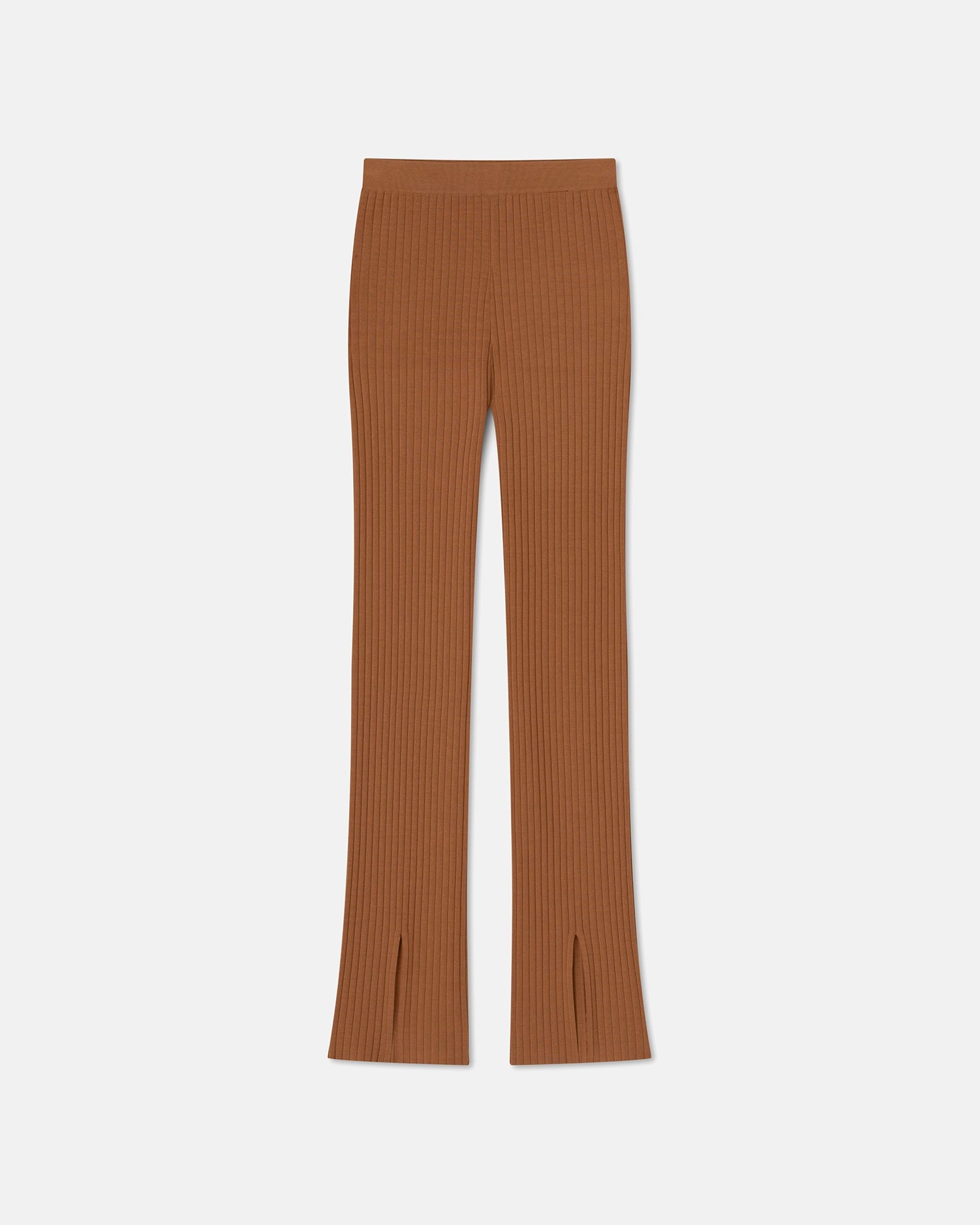 Womens | Anny Ribbed-Knit Pants | Chestnut