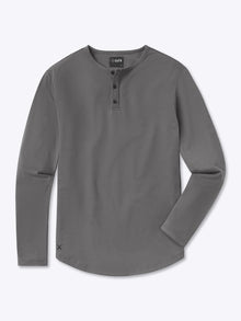 AO Long Sleeve Henley Curve-Hem | Steel Signature-fit PYCA Pro