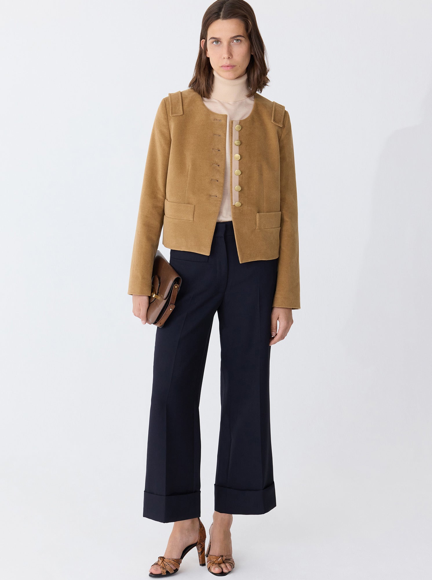 Aubrey Cropped Jacket | Camel