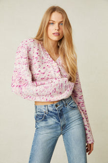 Womens | Avignon Hand Painted Crop Cardigan | Berry Medley