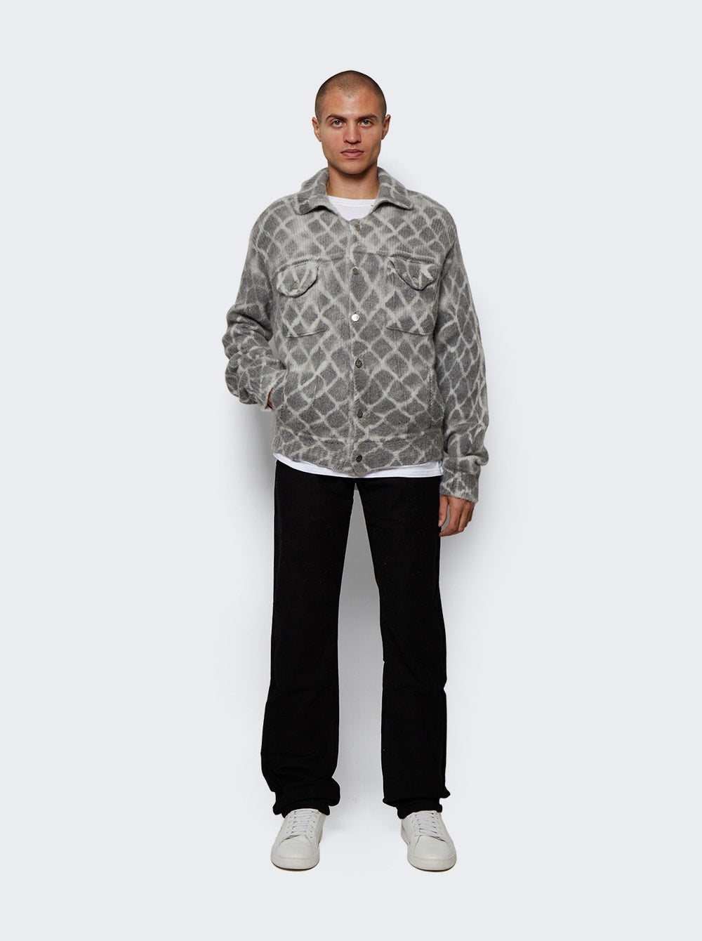 Men | NAHMIAS | Knit Swish Trucker Jacket | Black