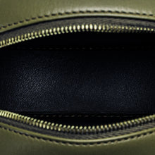 Celine | Pre-Owned Small Calfskin Cuir Triomphe Oval Crossbody | Green/Olive Green