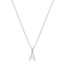 The Pave Single Block Initial Necklace | 18KT Gold Vermeil & Sterling Silver